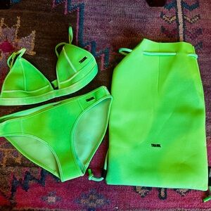 Triangl Bikini Set Neon Green Velvet Small